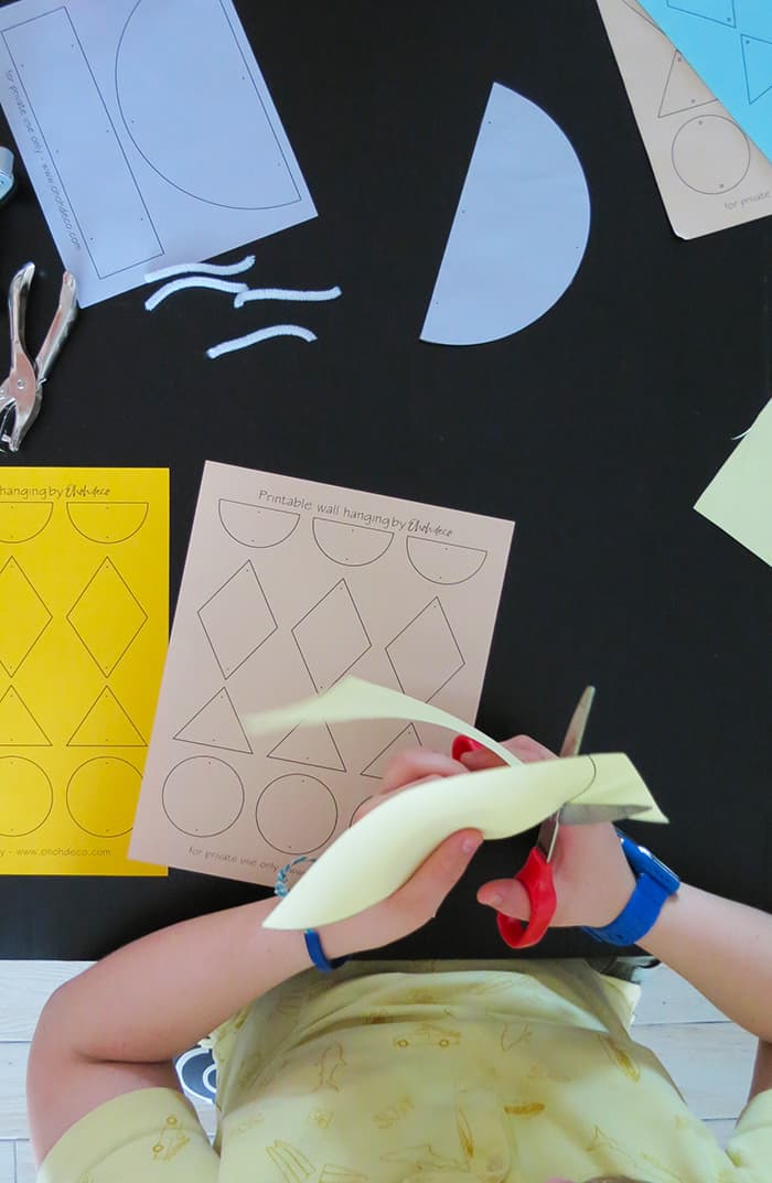 geometric paper wall hanging for kids