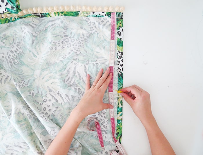 measure to sew rings on diy relaxed roman shades