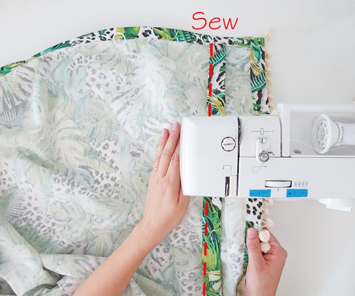 sew the fold to make relaxed roman shades
