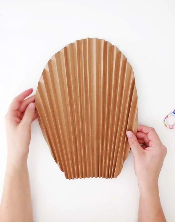 diy paper palm leaf folded 