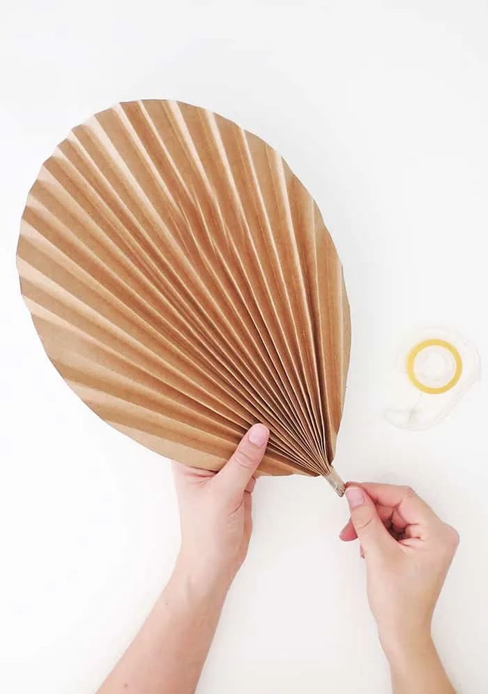 diy paper palm leaf tape the base