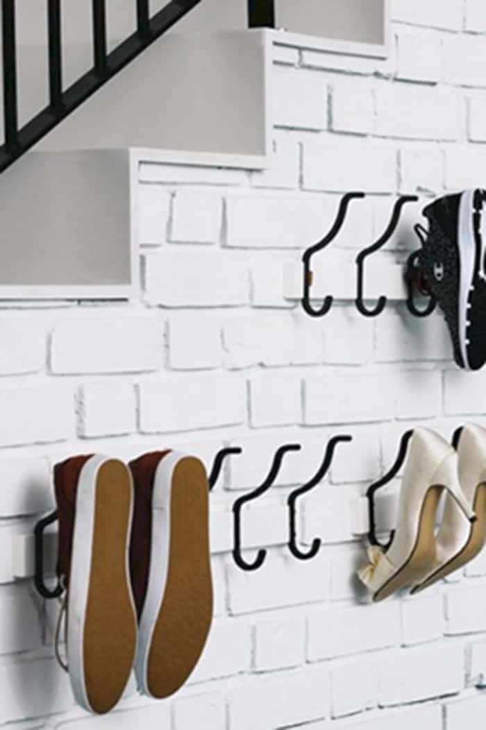 wall shoe storage diy