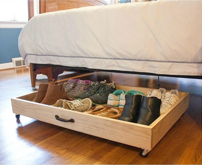 diy shoe storage under bed