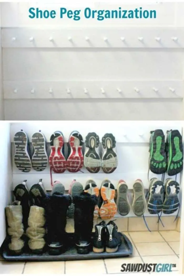 Shoe Storage Solutions- DIY Shoe Shelf Organizer - Keeping it Simple