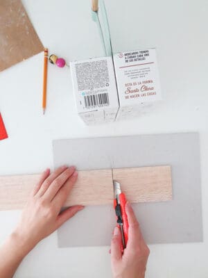 cutting wood for diy desk organizer caddy