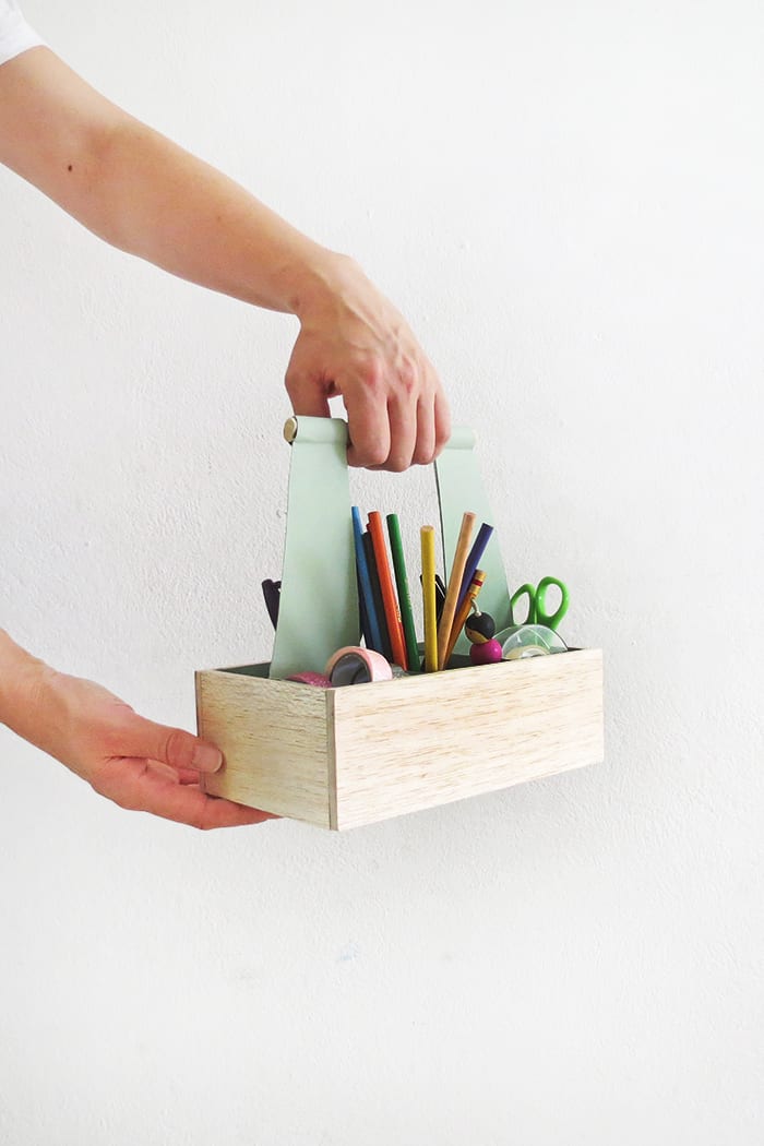 Popsicle Stick Desk Organizer - Easy Crafts For Kids