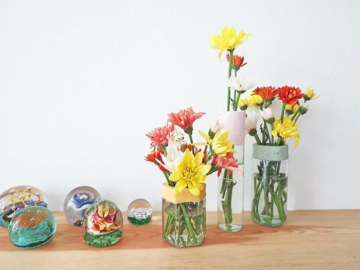 diy flower vases with concrete