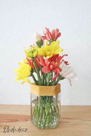 diy glass jar flower vase