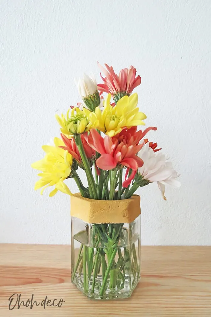diy glass jar flower vase