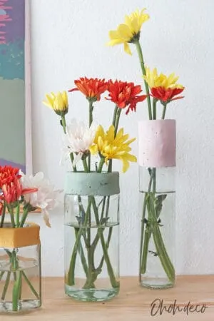 make a cement flower vase