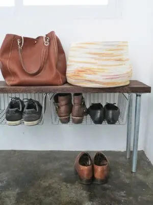 diy shoe storage bench