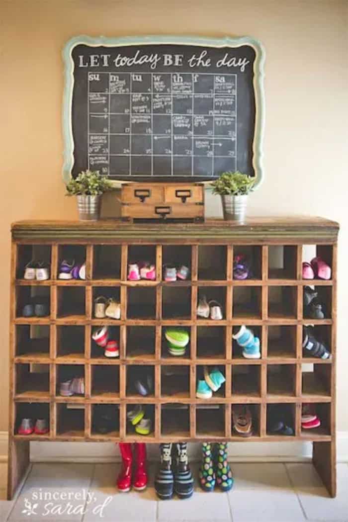 diy shoe storage cubby