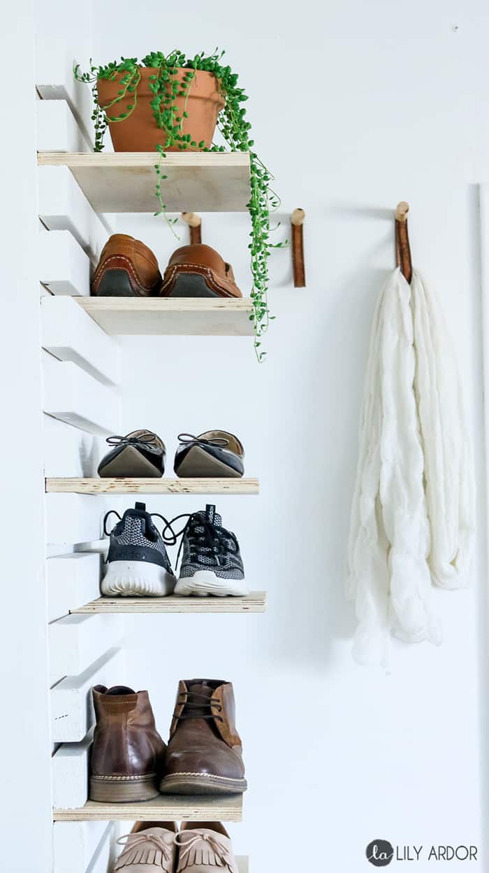 DIY Shoe Rack & Campaign Style Shoe Shelves