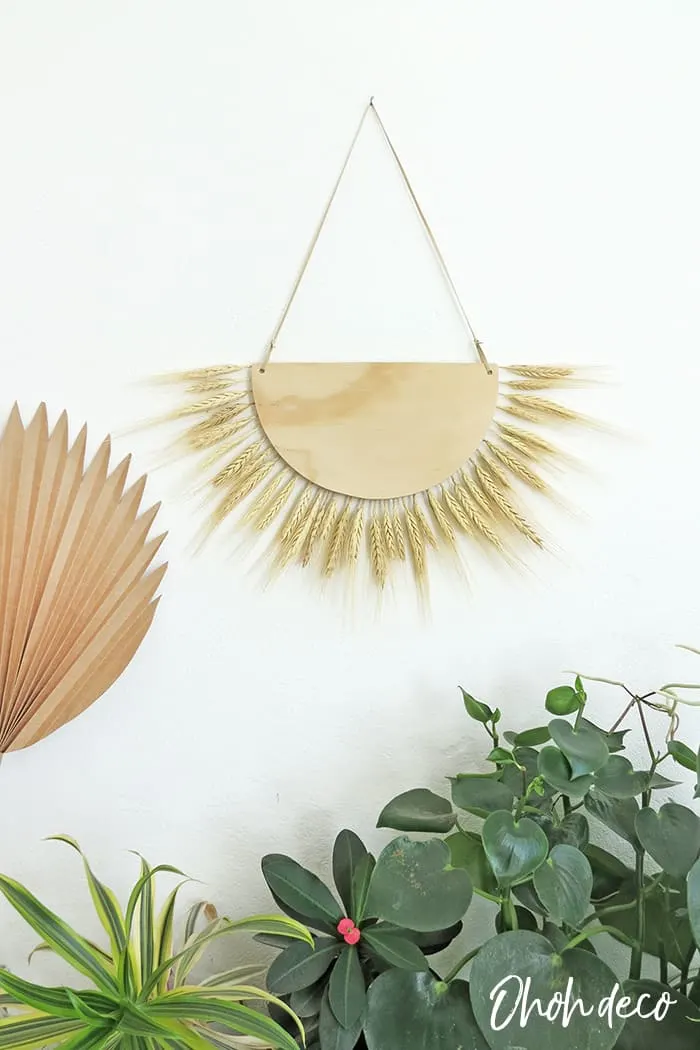 DIY wheat wall hanging