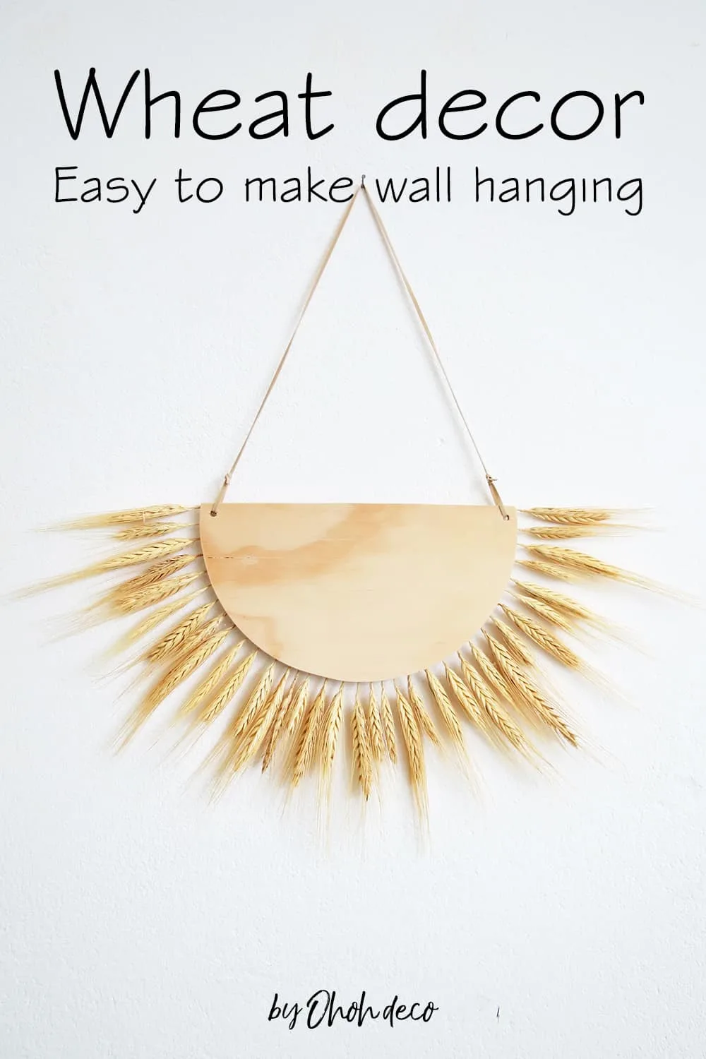DIY wheat decor wall hanging