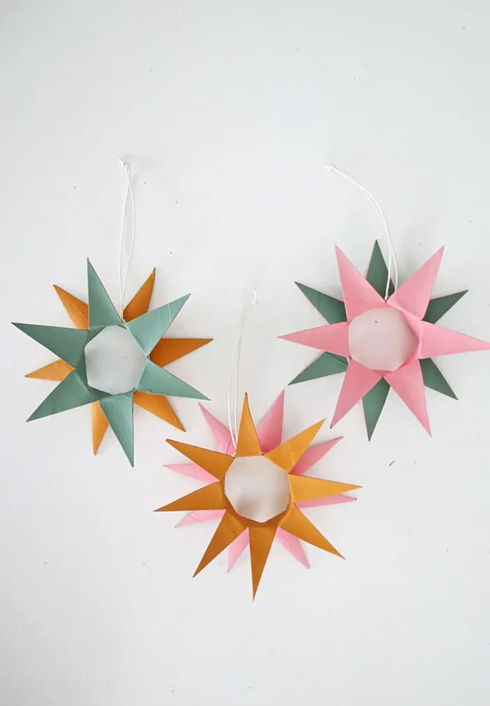 DIY toilet paper roll ornaments