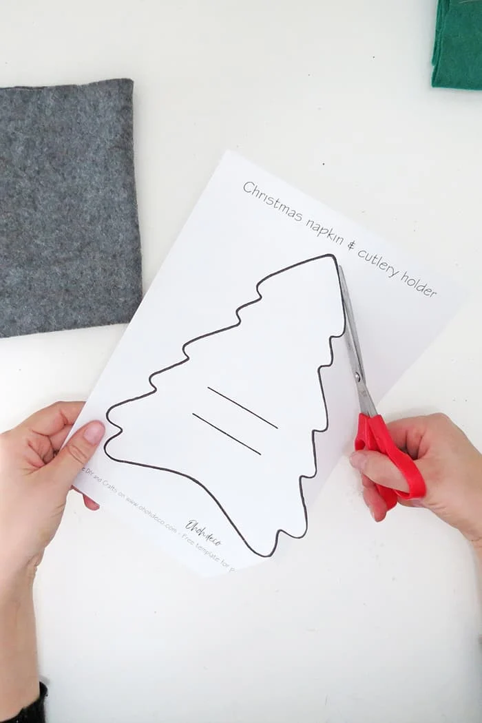 DIY tree napkin holder cut template