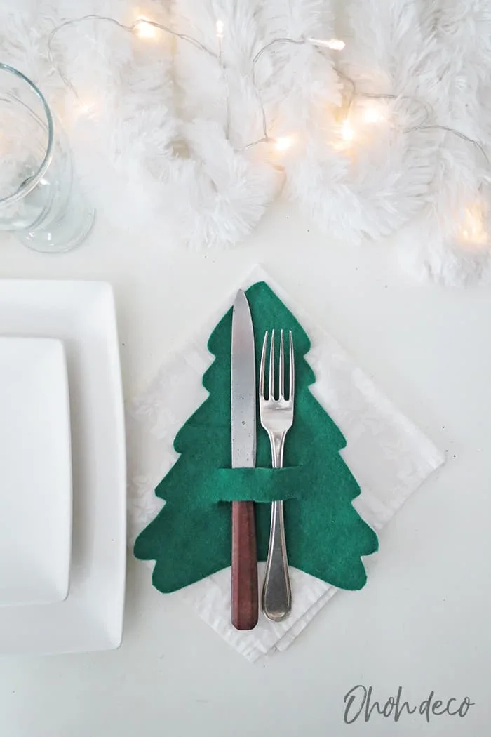 DIY Christmas cutlery holders