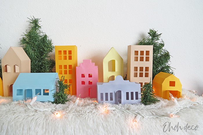 Lia Griffith | 3 Ways to Decorate with Paper Houses & Winter Village Scene