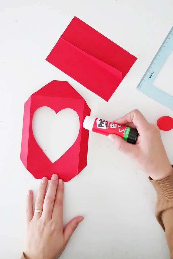 glue the paper photo frame together