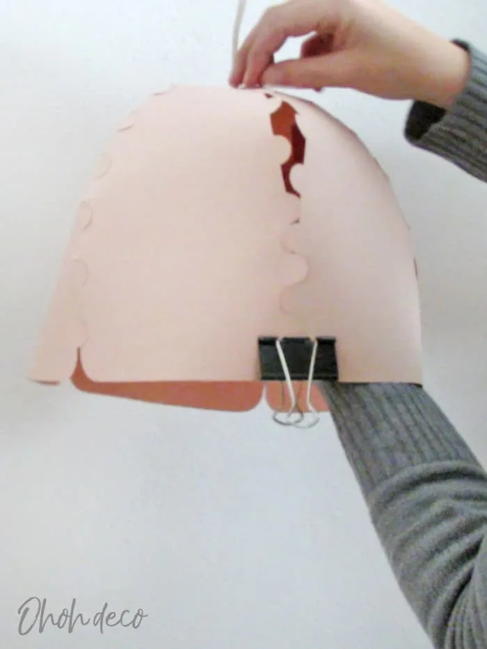 glue the paper lampshade