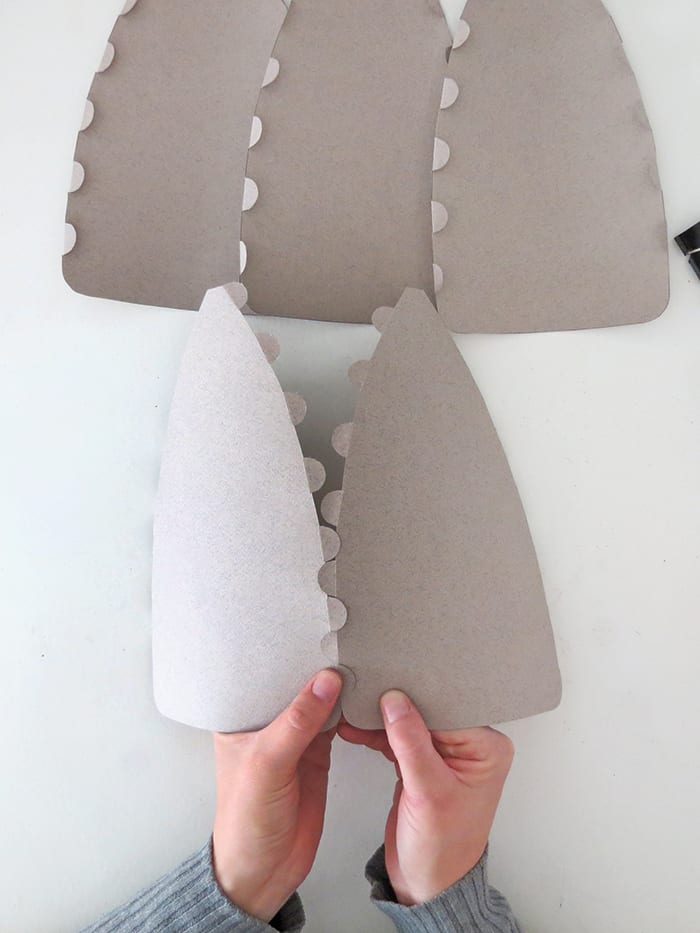 glue the pieces together to make the paper lampshade