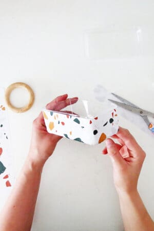 glue paper on diy jewelry box