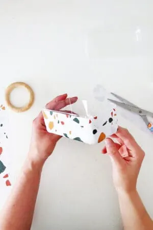 glue paper on diy jewelry box