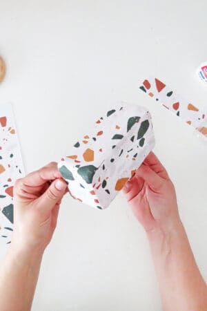 glue paper on jewelry box bottom