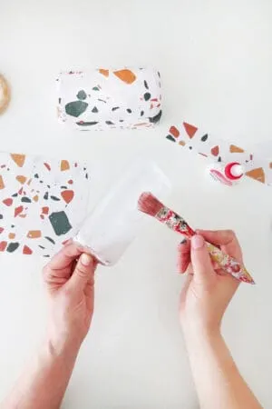 put glue on diy jewelry box