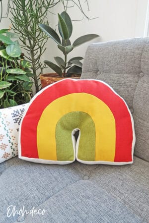 DIY rainbow pillow