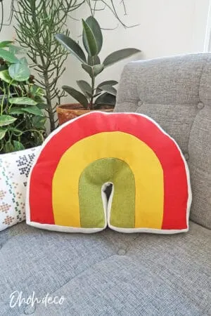 DIY rainbow pillow