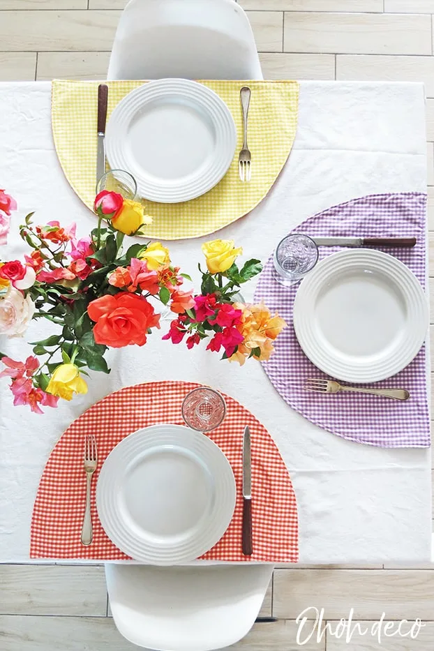DIY easy to sew placemats