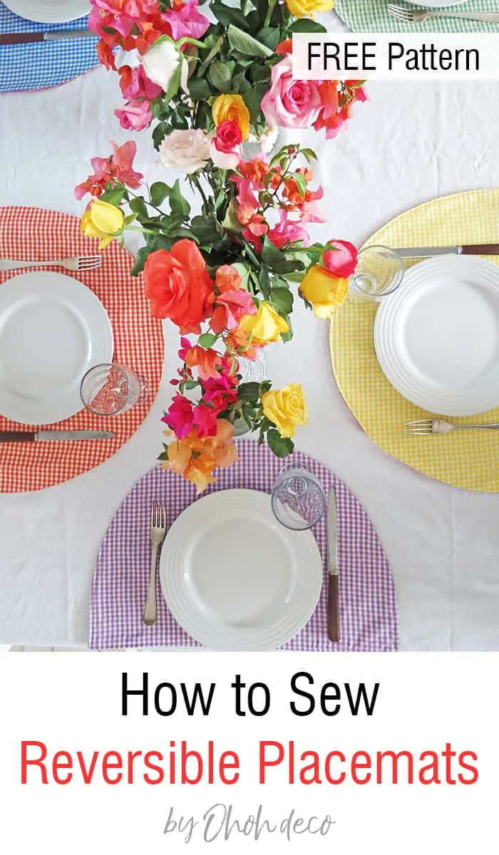 How to sew reversible placemats - Free pattern