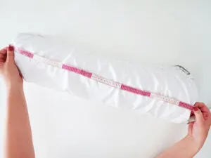 measures to make bolster pillow cover