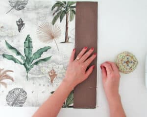 pin fabric to diy bolster pillowcase