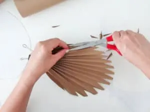 cut tips of palm leaf