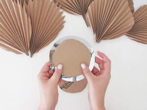 cut cardboard to make DIY mirror