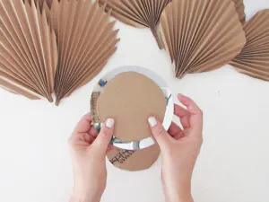cut cardboard to make DIY mirror
