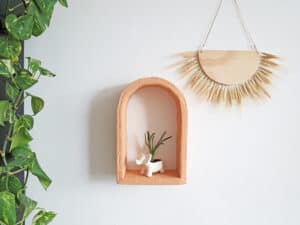 DIY cardboard wall shelf