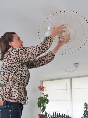 hang diy wood lamp