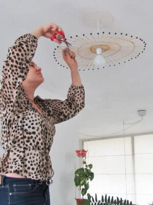 close diy wooden lampshade