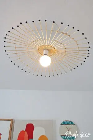 DIY wooden dowel lamp