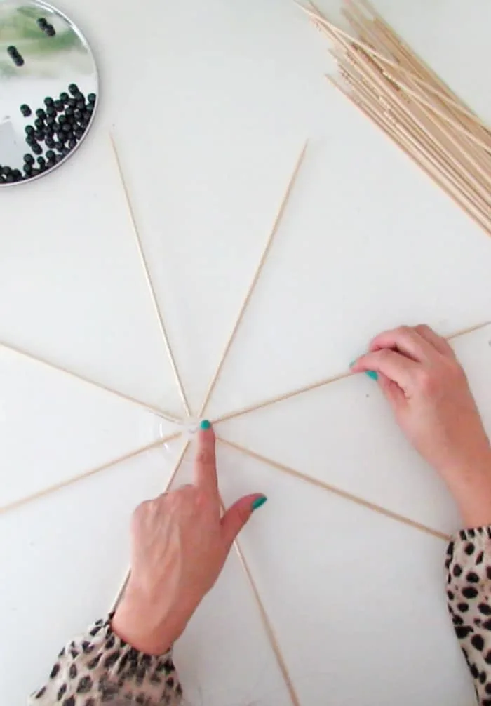 assemble the skewers to make lampshade