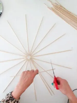 diy skewers lampshade