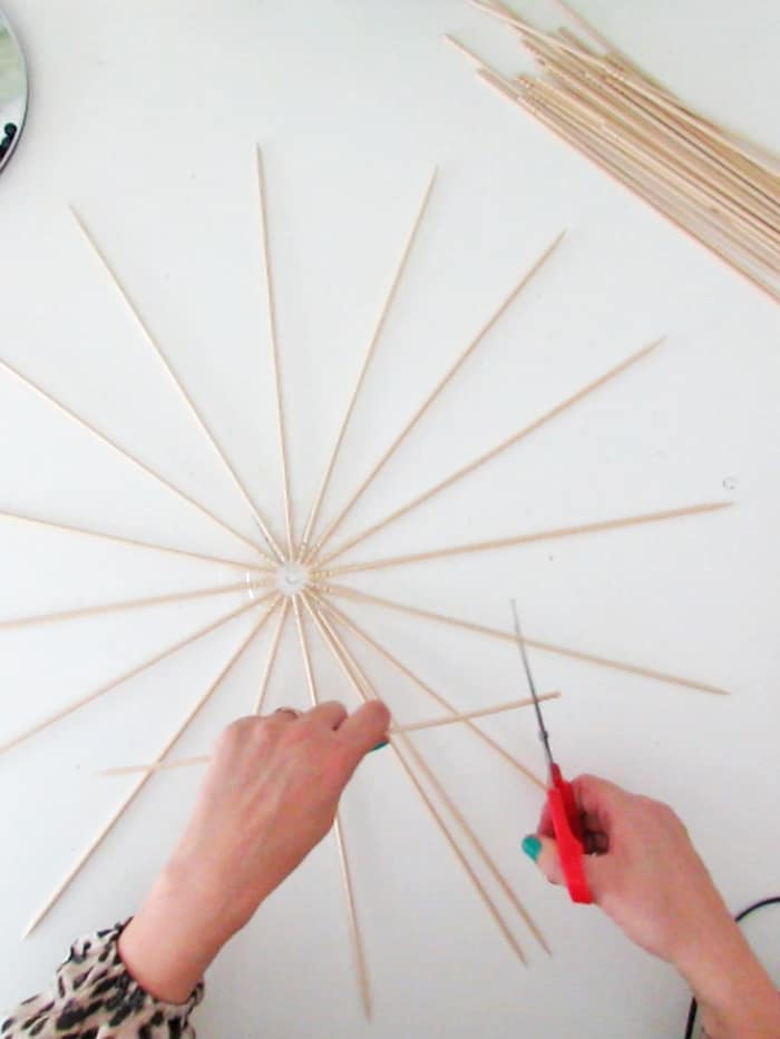 diy skewers lampshade