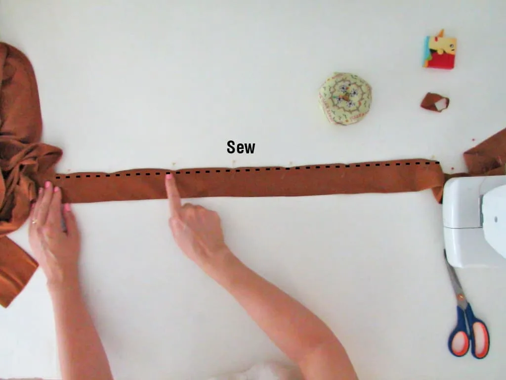 sew the skirt belt