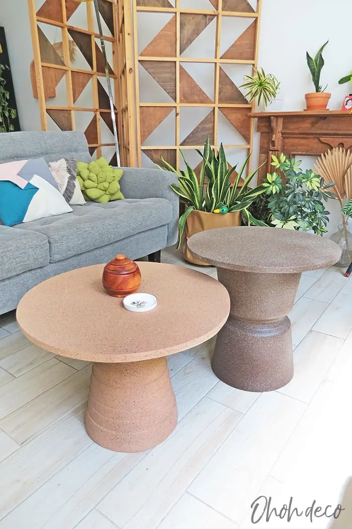 Diy Round Coffee Table Ohoh Deco, How To Make Round Coffee Table