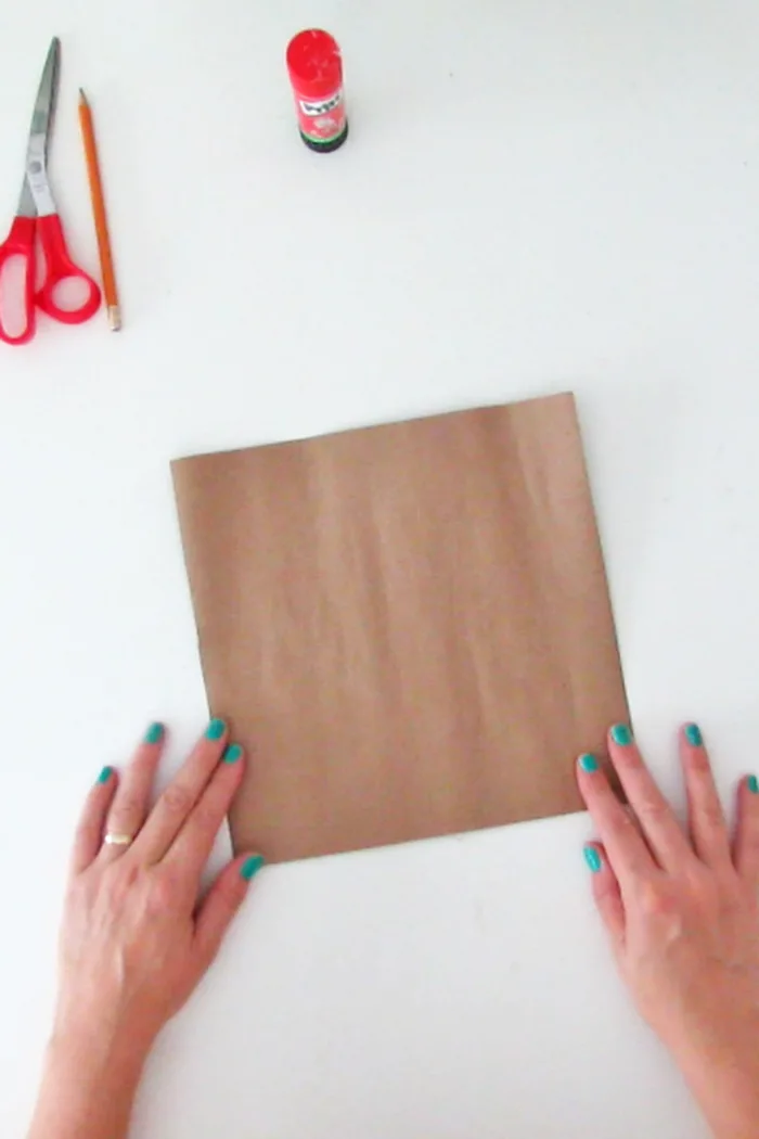brown paper square for diy mirror