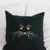 black cat pillow